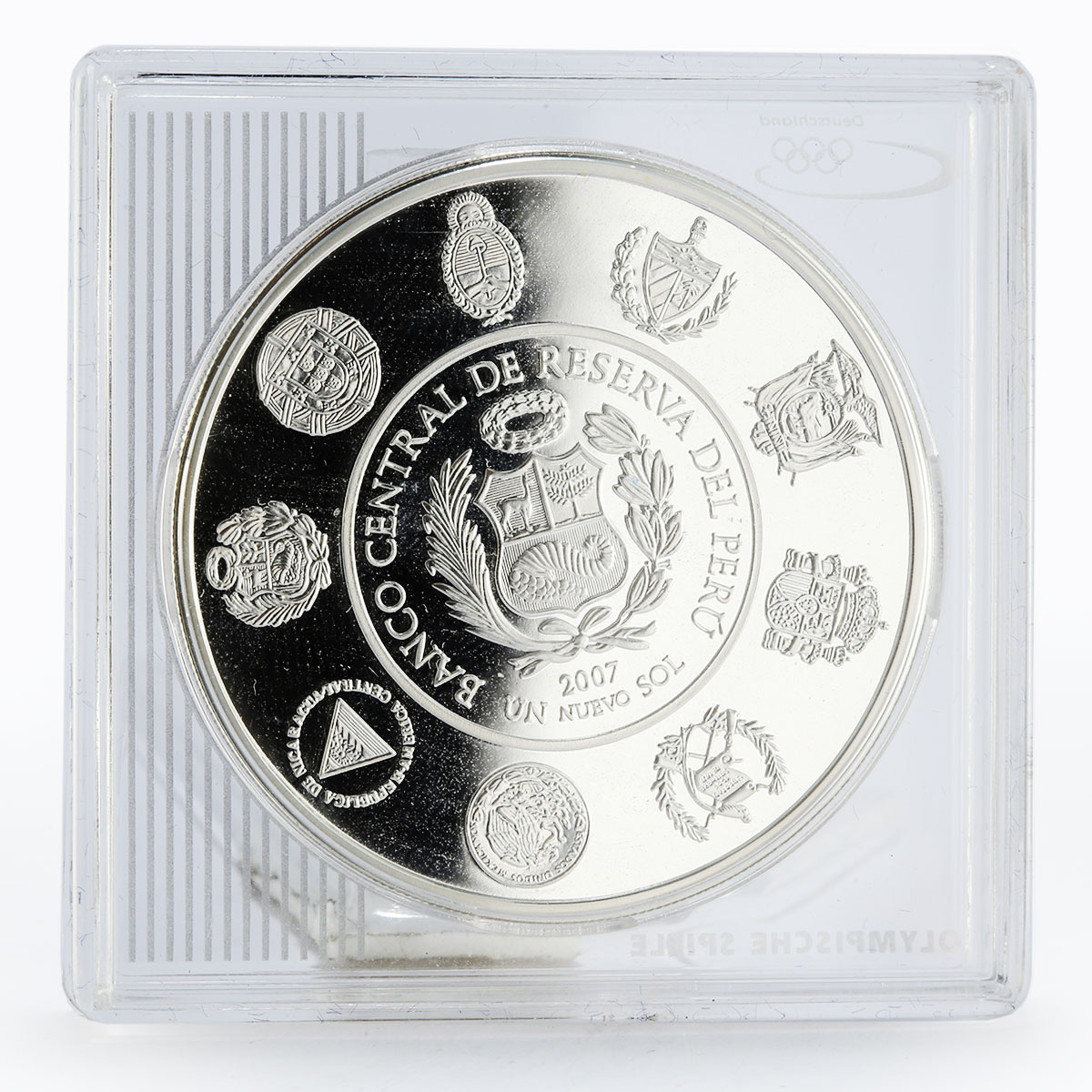 Peru 1 sol Olympic Sports Games Volleyball proof silver coin 2007