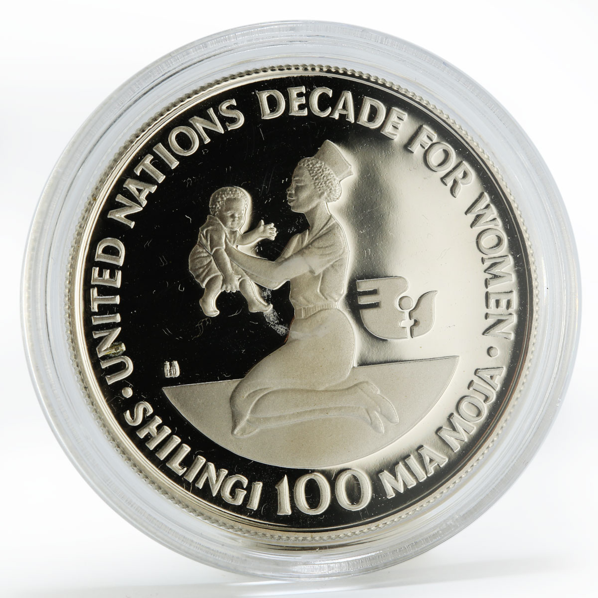 Tanzania 100 shilingi United Decade for Women proof silver coin 1984