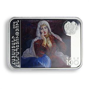 Armenia 100 dram 150th Anniversary Arshak Fetvadjian colored silver coin 2016
