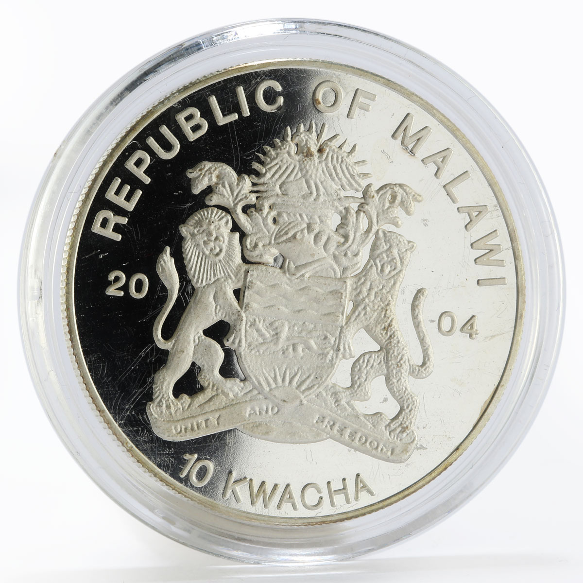 Malawi 10 kwacha Famous Places Bietschhorn stamp colored silver proof 2004