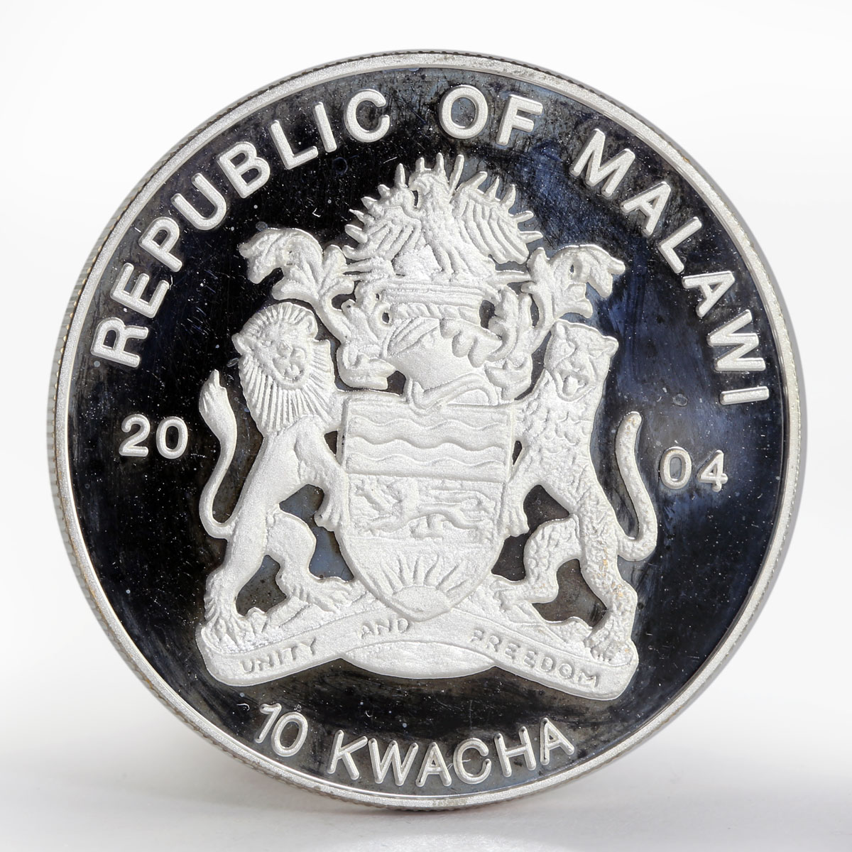 Malawi 10 kwacha Famous Places Les Jumelles stamp colored silver proof 2004