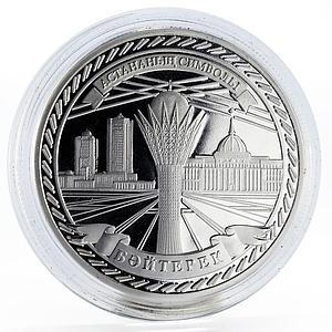 Kazakhstan Baiterek a Monument in the Capital proof silver plated medal token