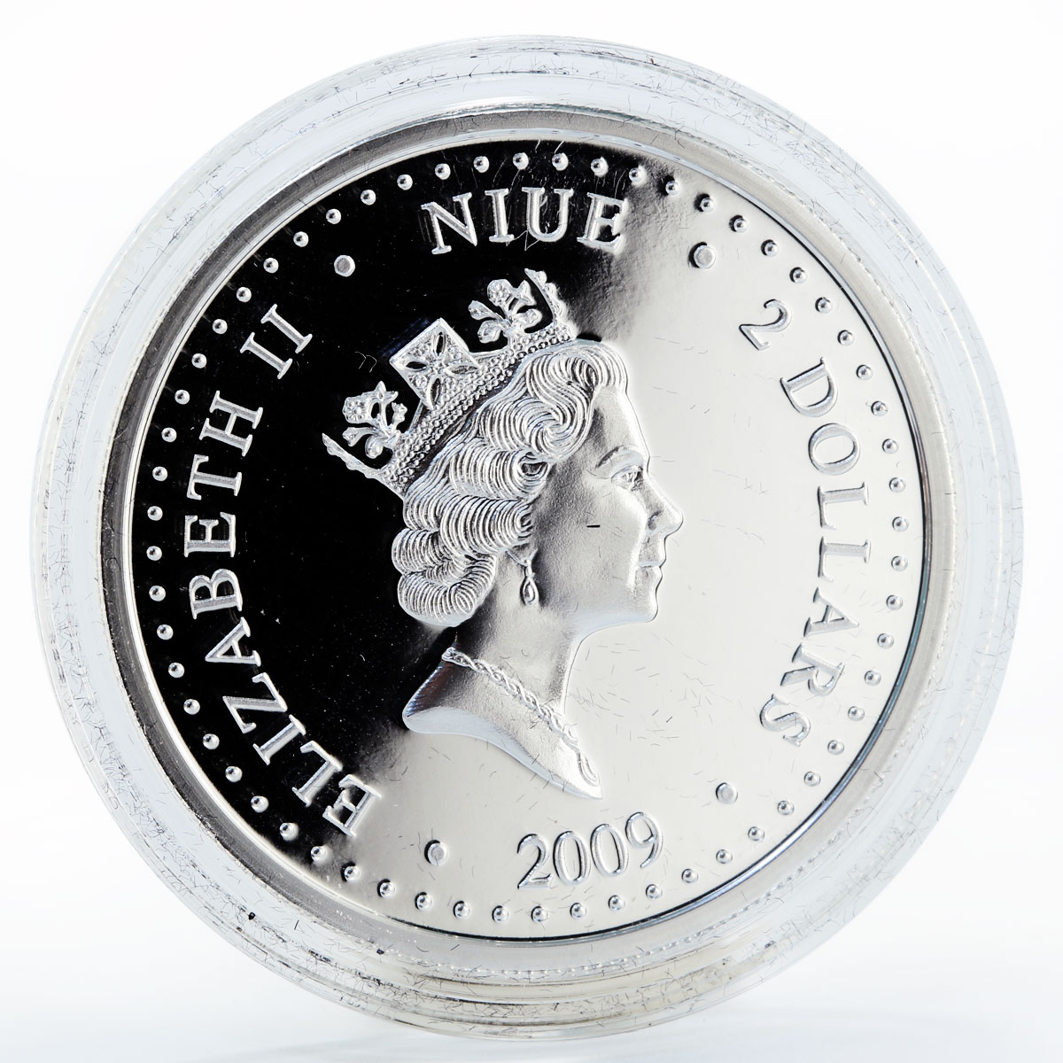 Niue 2 dollars Christmas French Hens proof silver coin 2009