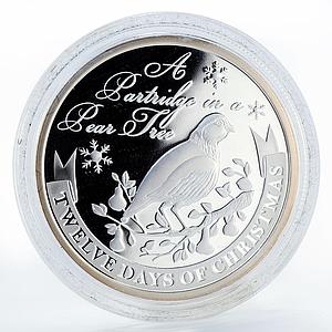 Niue 2 dollars Twelve Days of Christmas Partridge in Pear Tree silver coin 2009