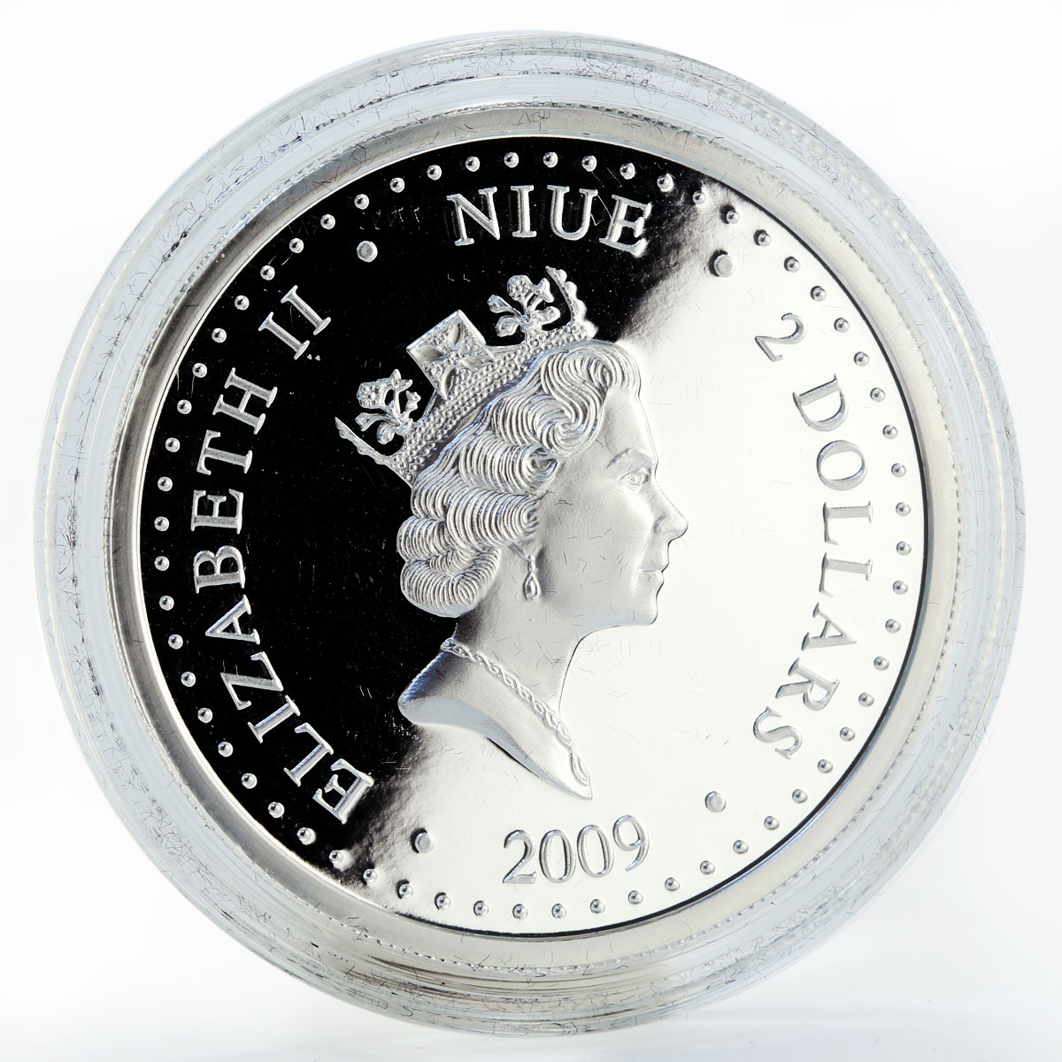 Niue 2 dollars Christmas Geese a Laying proof silver coin 2009