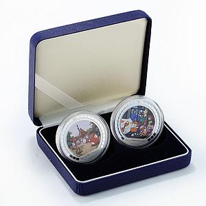 Niue set of 2 coins Three From Prostokvashino Soviet Cartoons silver coins 2009
