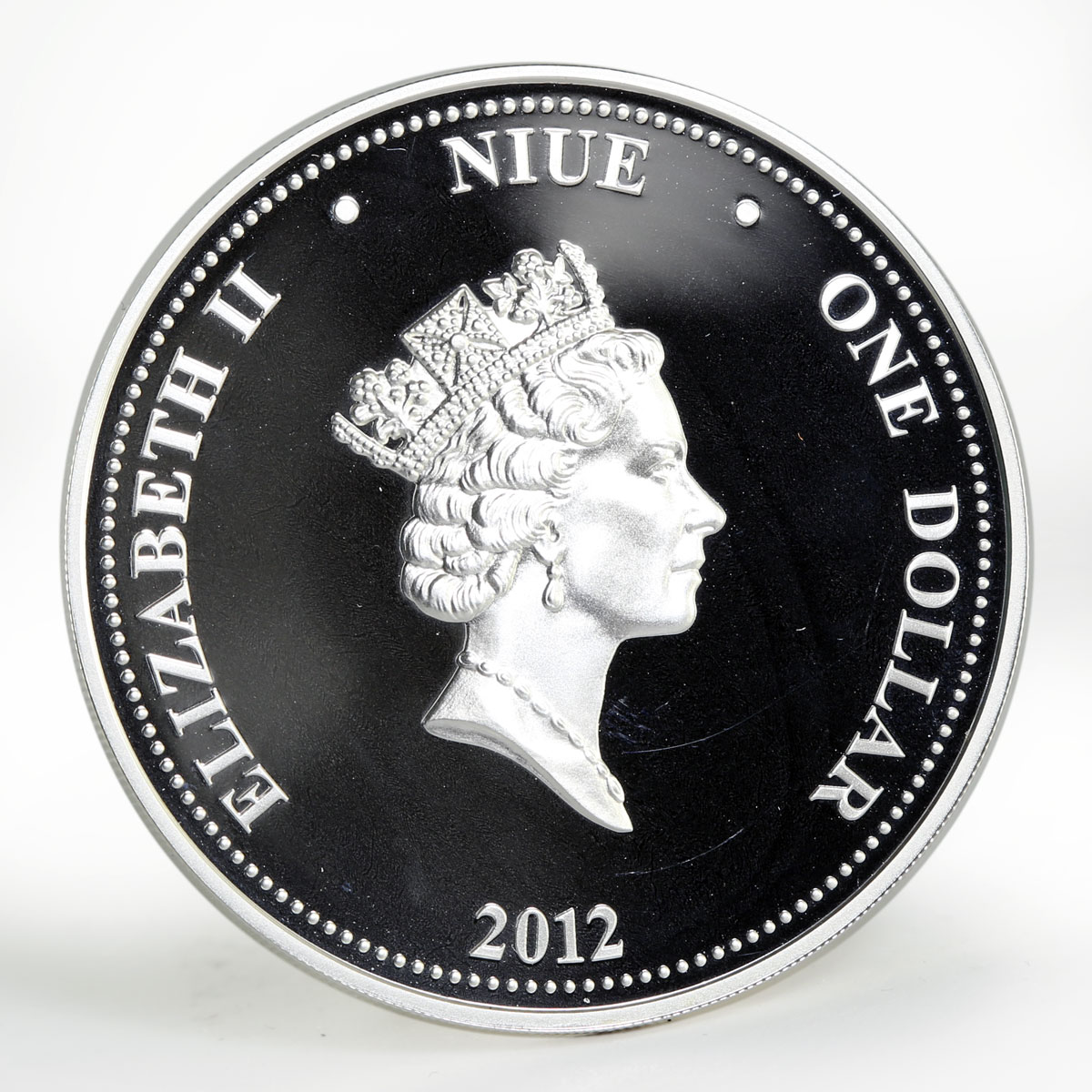 Niue 1 dollar Alexander Nevsky proof silver coin 2012