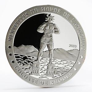 Ivory Coast 1500 francs Ancient Wonder Colossus of Rhodes proof silver coin 2010