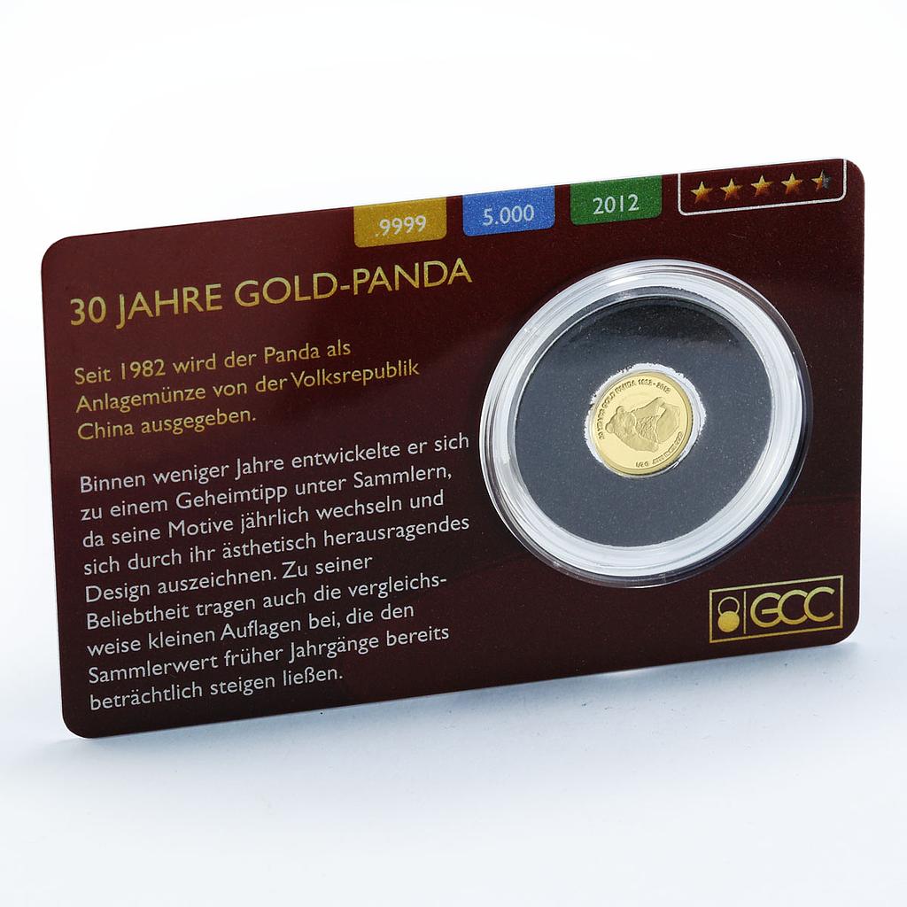 Laos 500 kip 50 Years Gold Panda Animals gold coin 2012