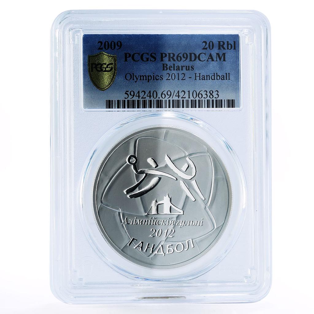 Belarus 20 rubles Handball Olympic Games PR69 PCGS silver coin 2009