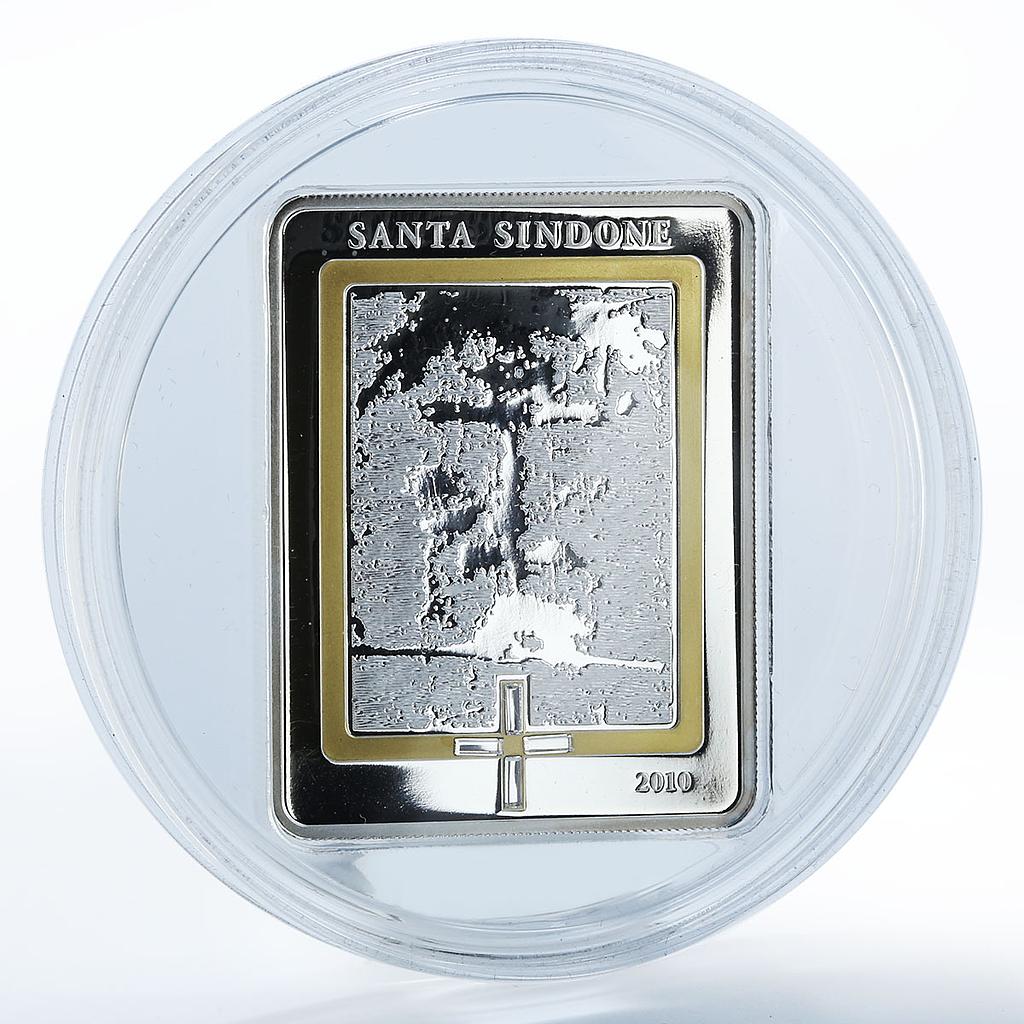 Cook Islands 5 dollars Santa Sindone silver coin 2010