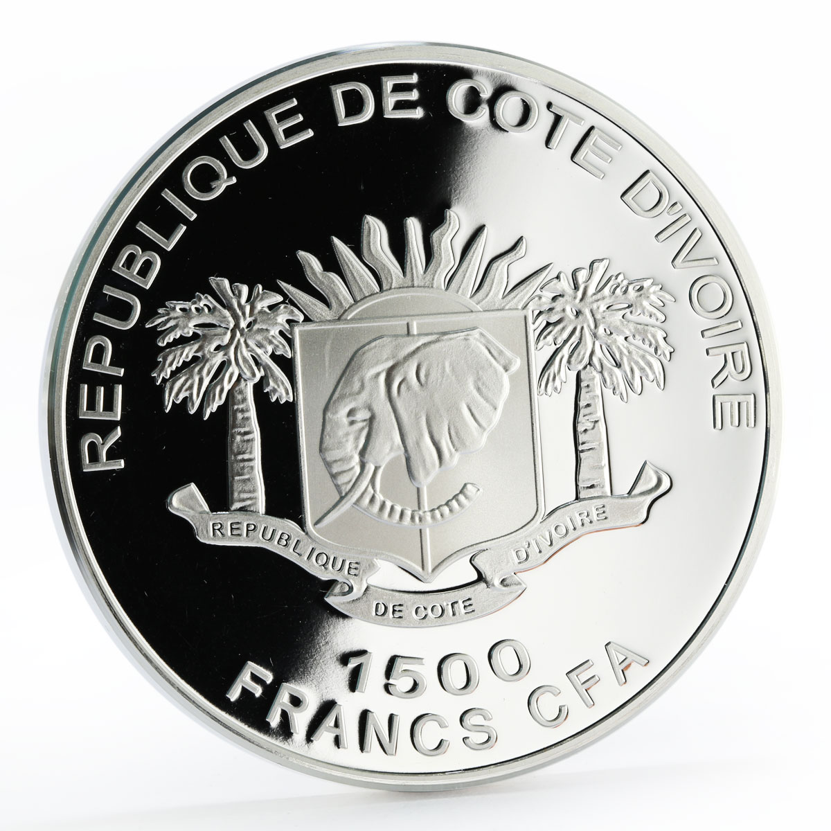 Ivory Coast 1500 francs Pharos Lighthouse of Alexandria proof silver coin 2010