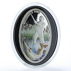 Niue 1 dollar Begginers Luck Lake Fishing Fish silver coin 2012