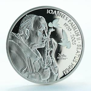 Palau 2 dollars Pope Ioannes Paulus II Doves silver coin 2011