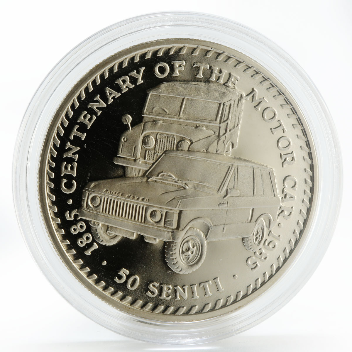 Tonga 50 seniti Rover cars proof copper-nickel coin 1985