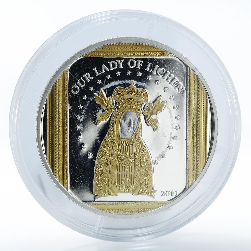 Palau 2 dollars Our Lady of Lichen silver coin 2011