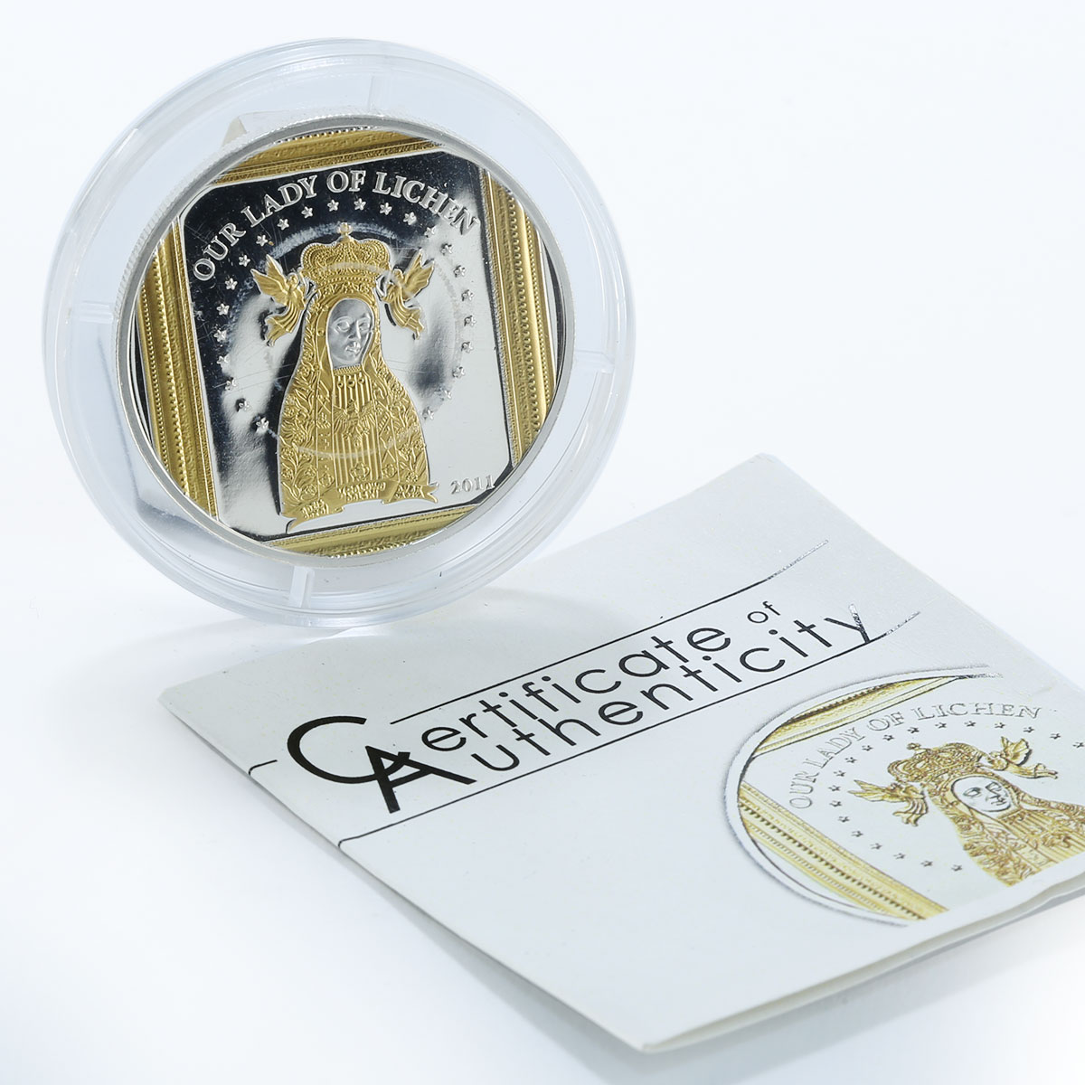 Palau, 2 dollars, 2011, Our Lady of Lichen, 1/2 oz Silver