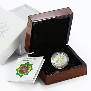 Turkmenistan 20 manat 20th Anniversary Independence Oguz Khan silver coin 2011