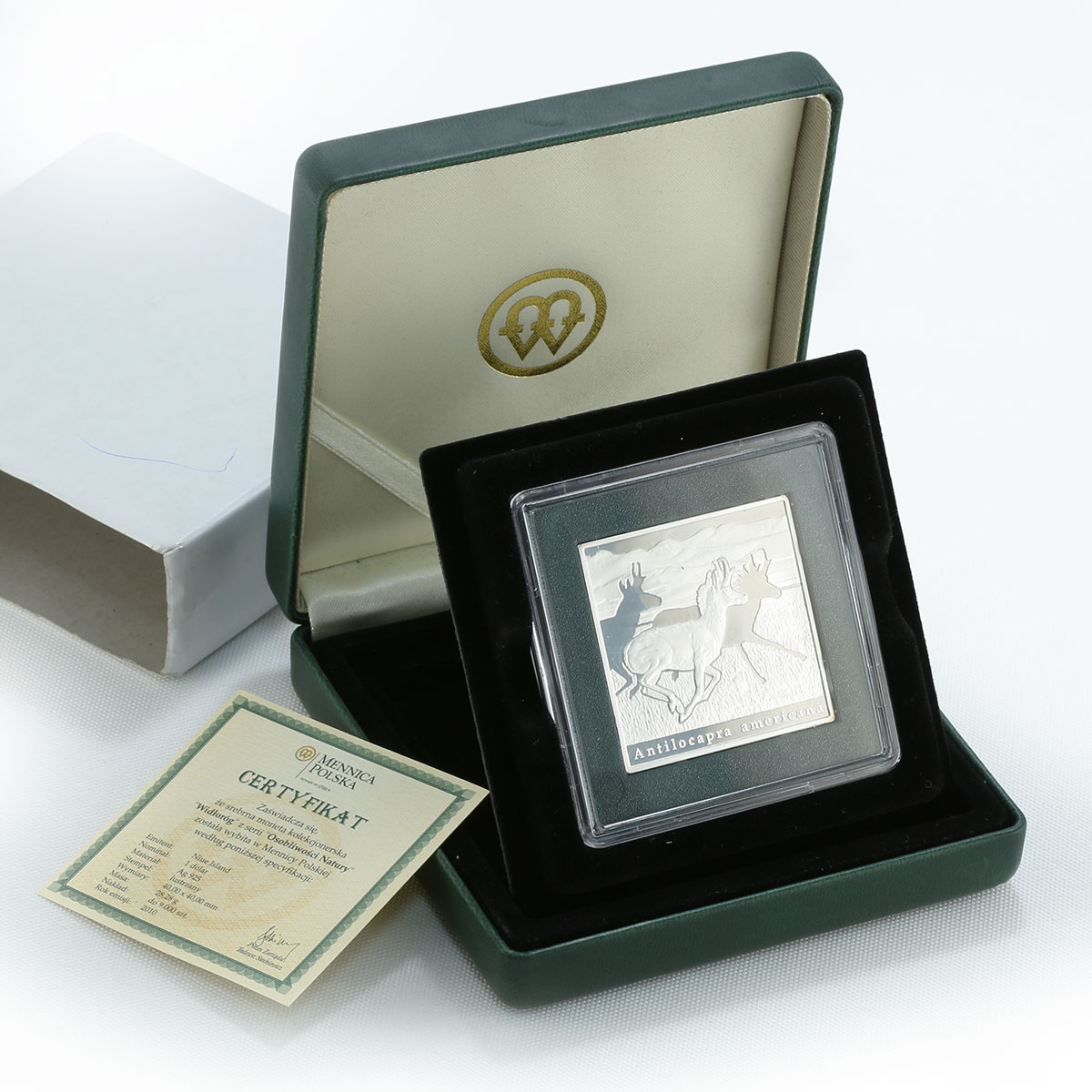 Niue 1 dollar Series Oddities of Nature Pronghorn silver rectangular coin 2010