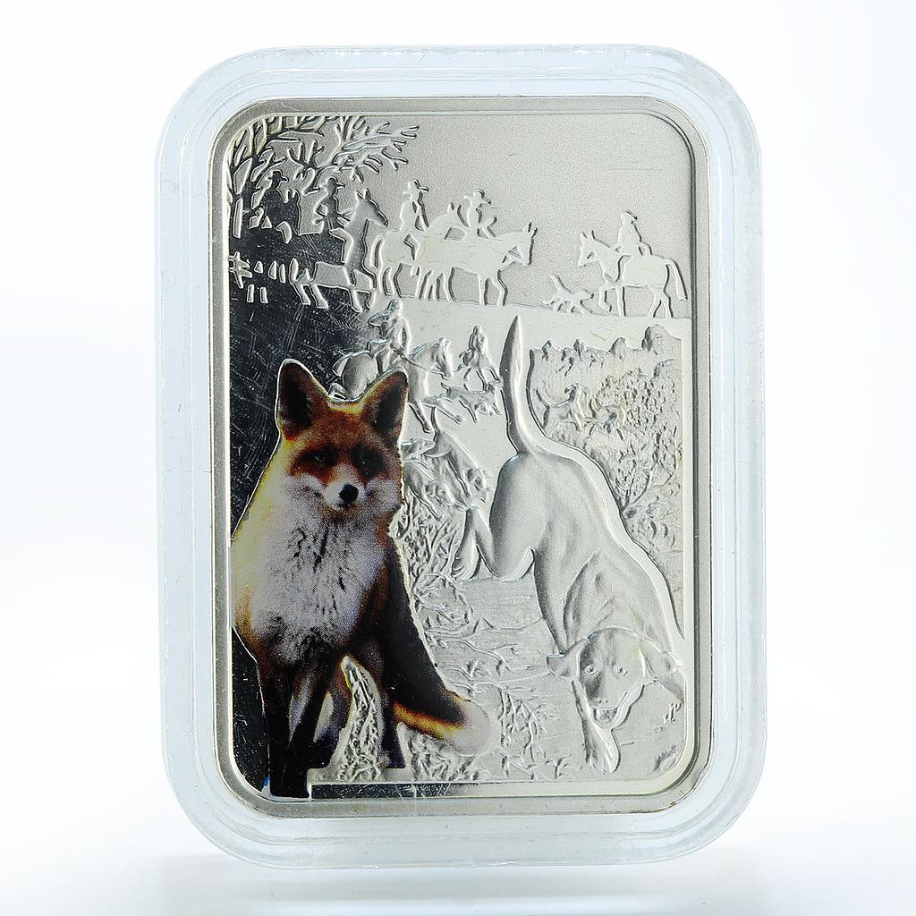 Niue 1 dollar Art of Hunting Fox Dog Horse silver coin 2012