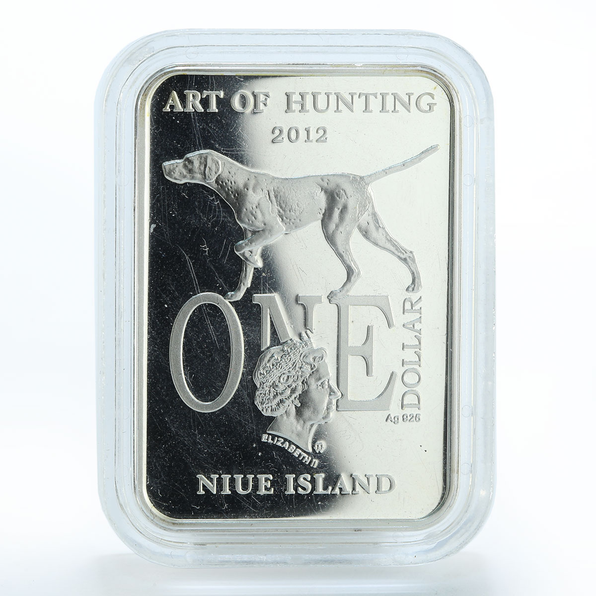 Niue 1 dollar Art of Hunting Fox colored silver proof coin 2012