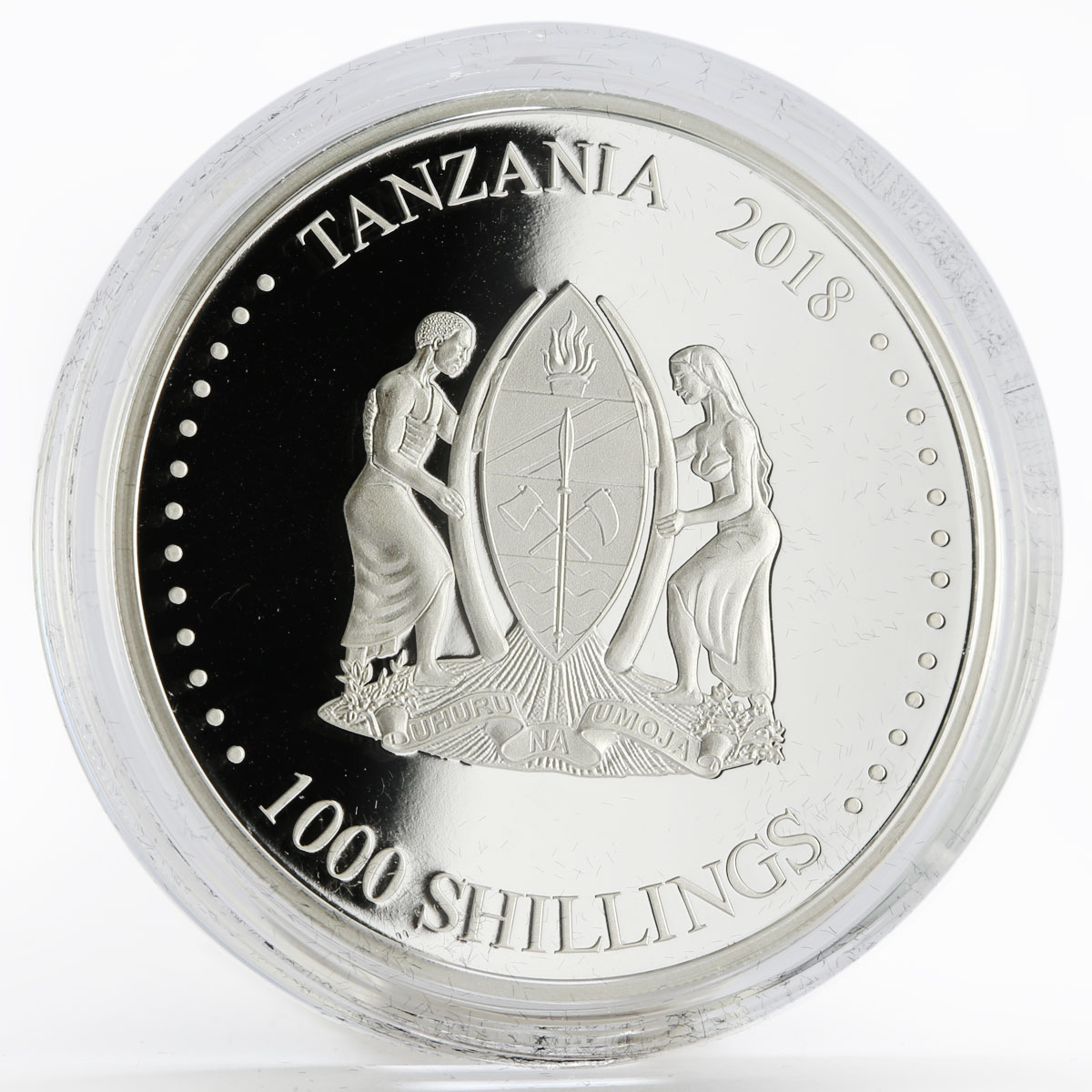 Tanzania 1000 shilings set of 2 coins Kalashnikov AK-47 colored silver coin 2018