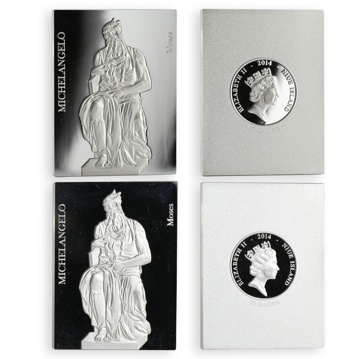 Niue 10 dollar set of 7 coins Michelangelo's Sculpture silver coin 2014