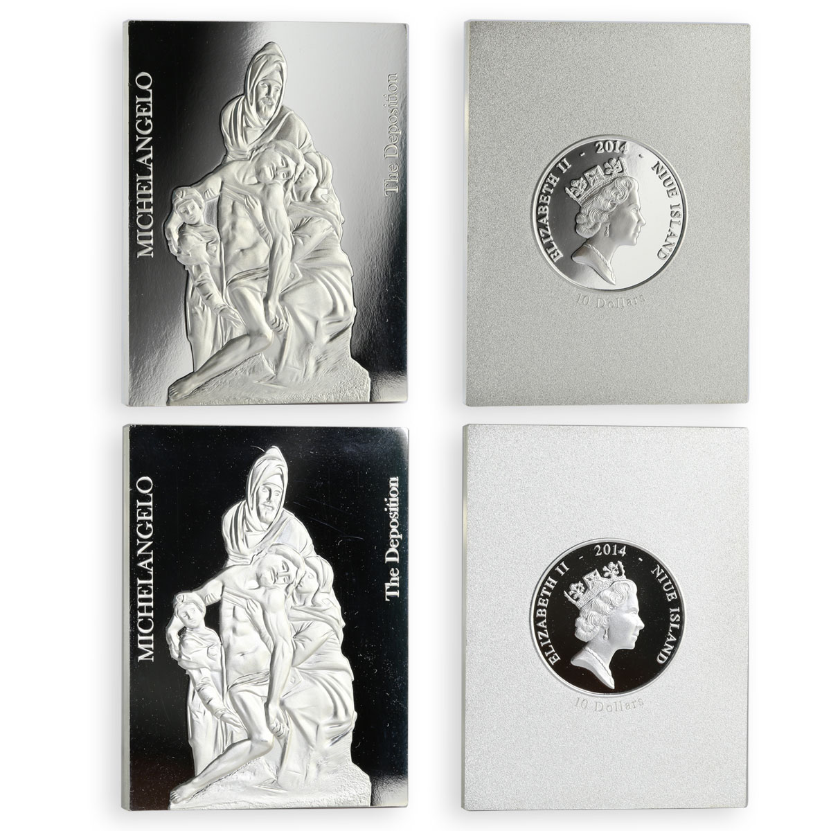 Niue 10 dollar set of 7 coins Michelangelo's Sculpture silver coin 2014