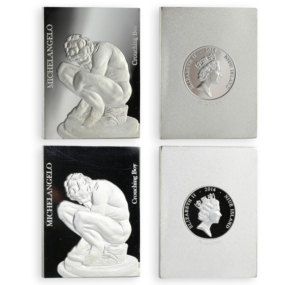 Niue 10 dollar set of 7 coins Michelangelo's Sculpture silver coin 2014