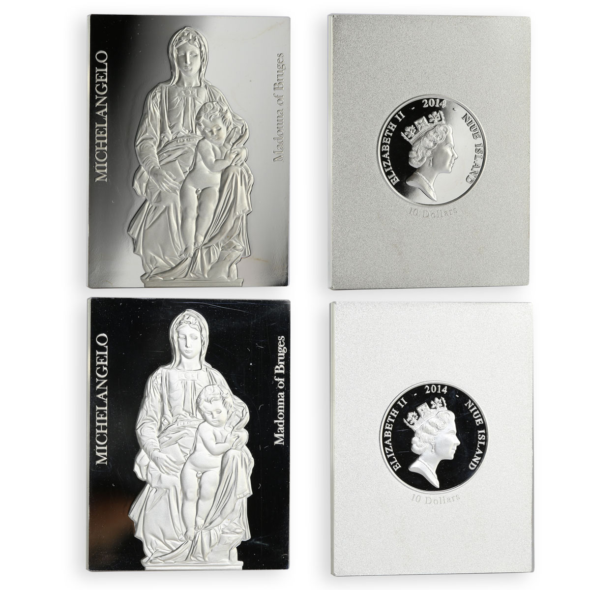 Niue 10 dollar set of 7 coins Michelangelo's Sculpture silver coin 2014