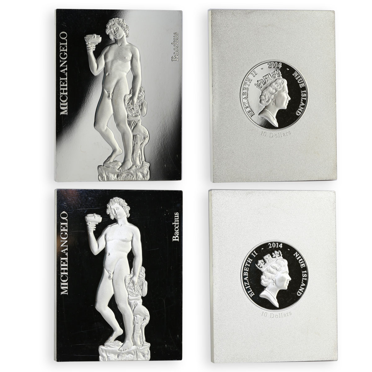 Niue 10 dollar set of 7 coins Michelangelo's Sculpture silver coin 2014