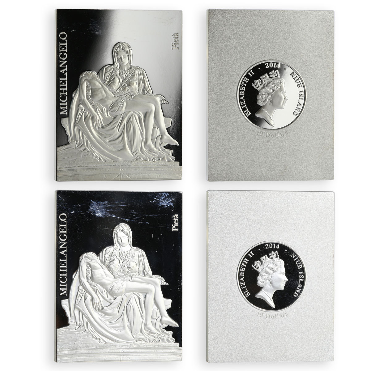 Niue 10 dollar set of 7 coins Michelangelo's Sculpture silver coin 2014