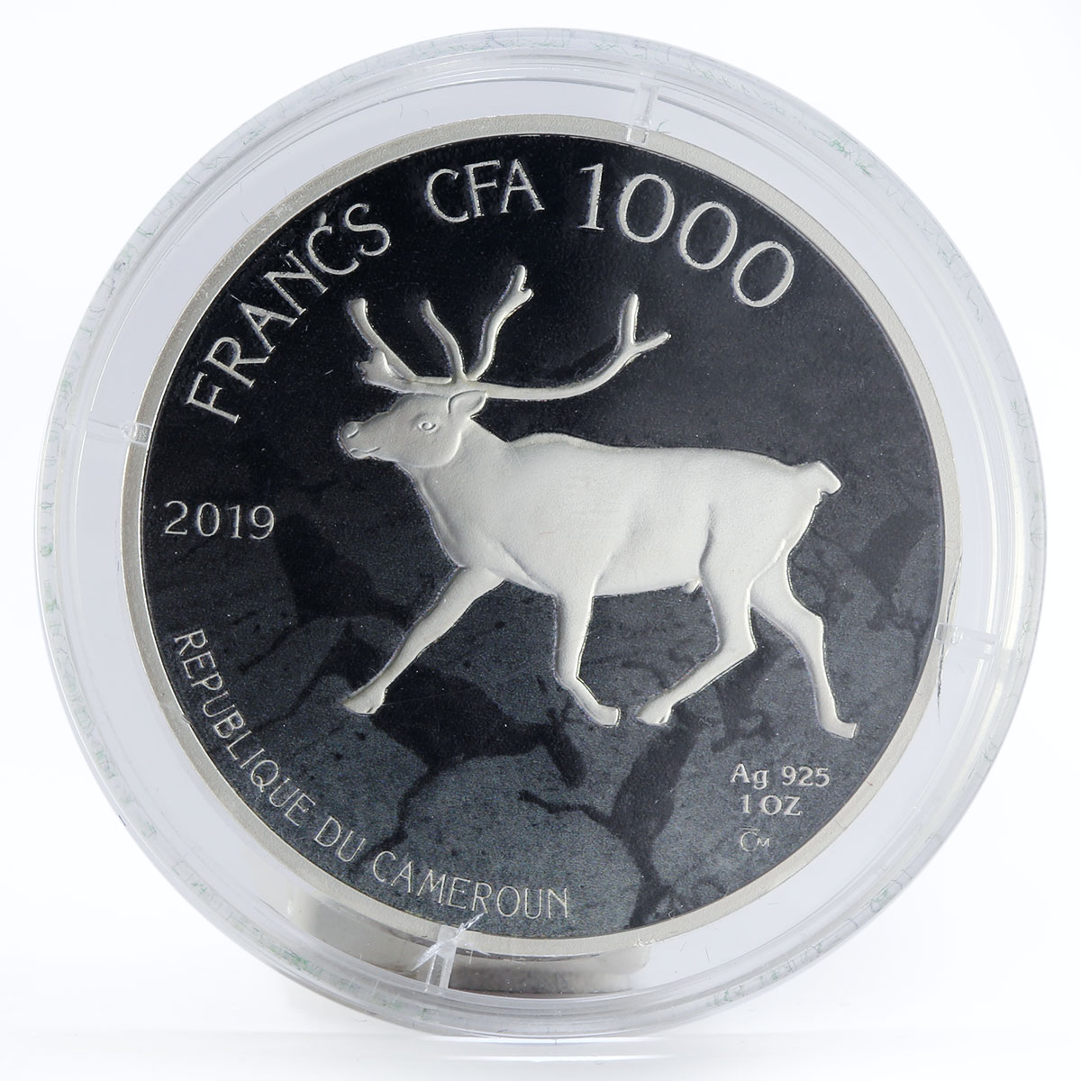 Cameroon 1000 francs 100th Anniversary of Karelia women deer silver coin 2019
