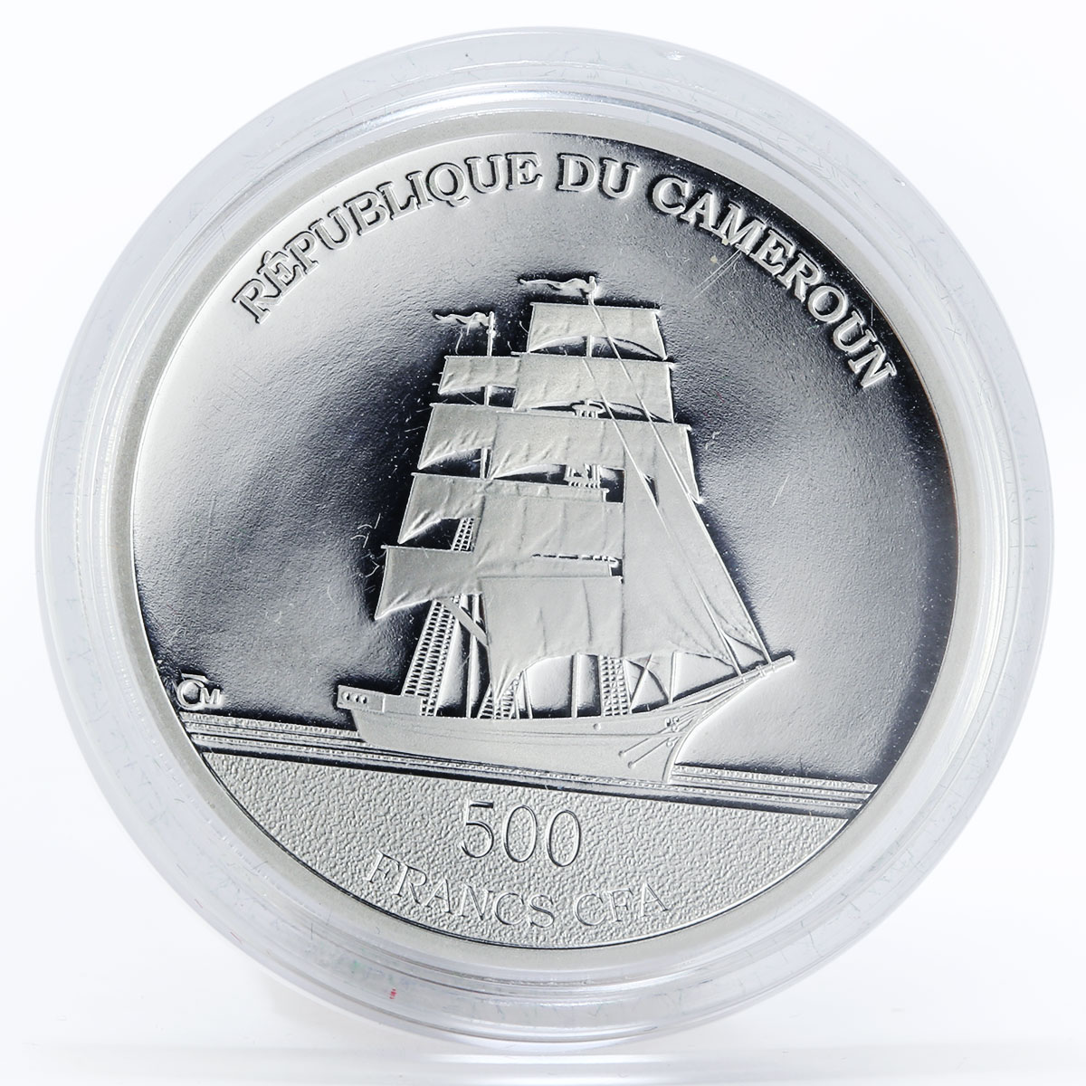 Cameroon 500 francs Scarlet Sails love ship colored proof silver coin 2019