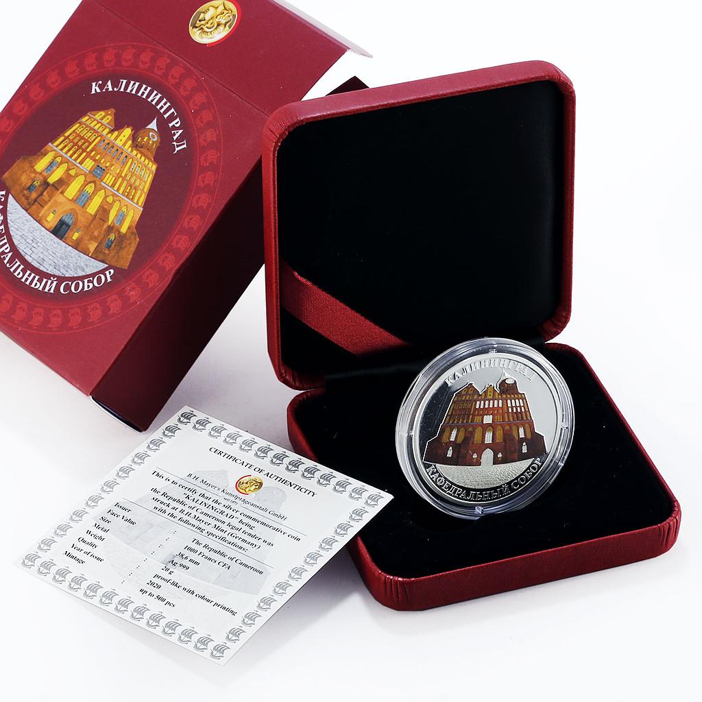 Cameroon 1000 francs Konigsberg Kaliningrad Cathedral Church silver coin 2020
