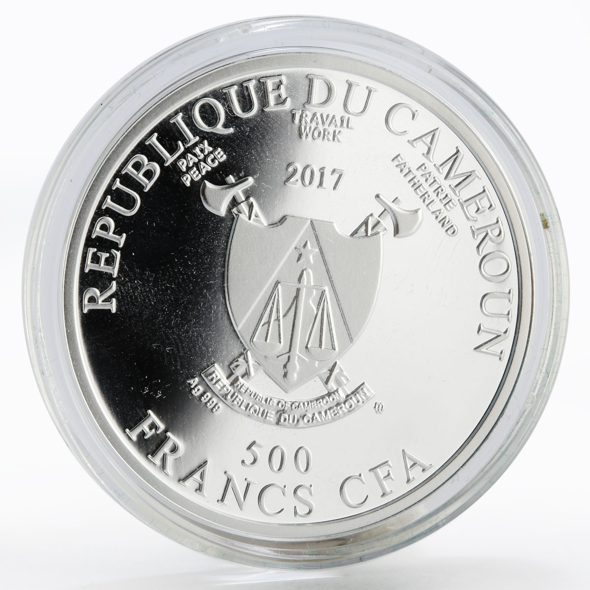 Cameroon 500 francs Unequal Couple Lucas Cranach colored proof silver coin 2017