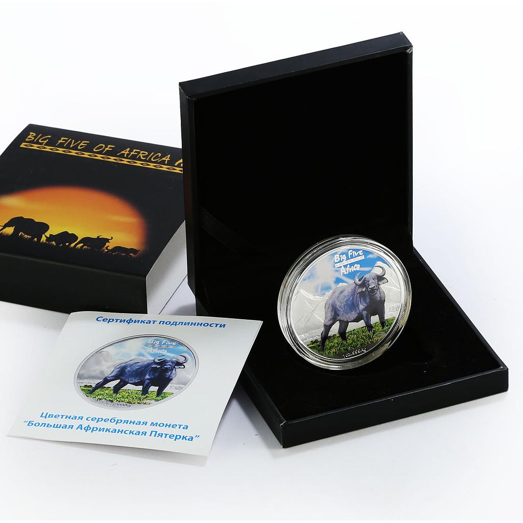 Congo 240 francs Big Five Africa Buffalo Fauna Animals silver coin 2008