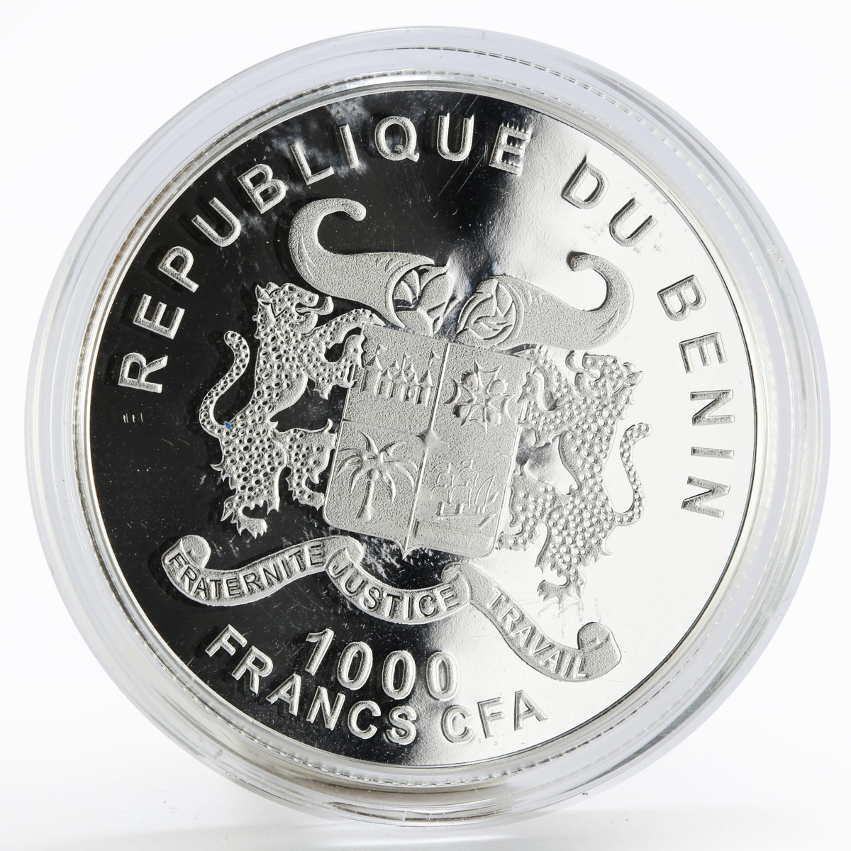 Benin 1000 francs Year of the Horse colored proof silver coin 2014