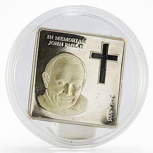 Malta 500 liras Pope John Paul II Crystal gilded proof silver coin 2005