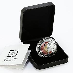 Lebanon 5 livres Zodiac Signs Leo Fauna Animals proof silver coin 2013