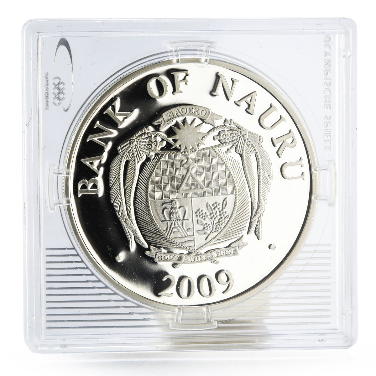 Nauru 10 dollars London Olympic Games series Swimming proof silver coin 2009