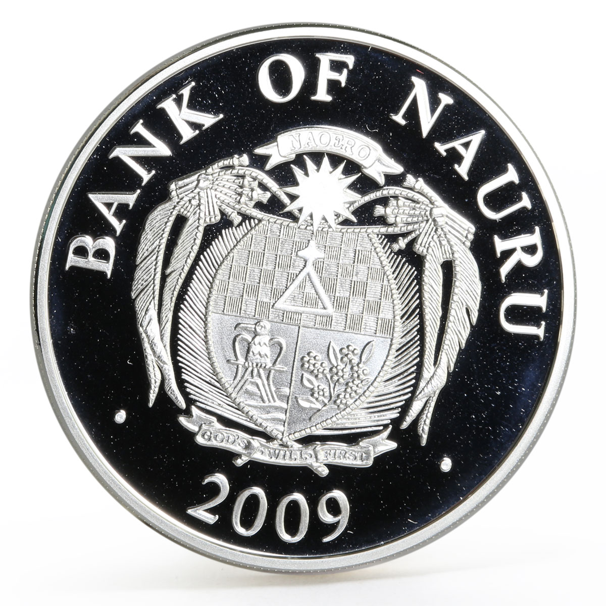 Nauru 10 dollars London Olympic Games series Swimming proof silver coin 2009