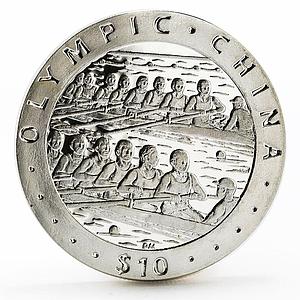 British Virgin Islands 10 dollars China Olympic series Rowing silver coin 2008