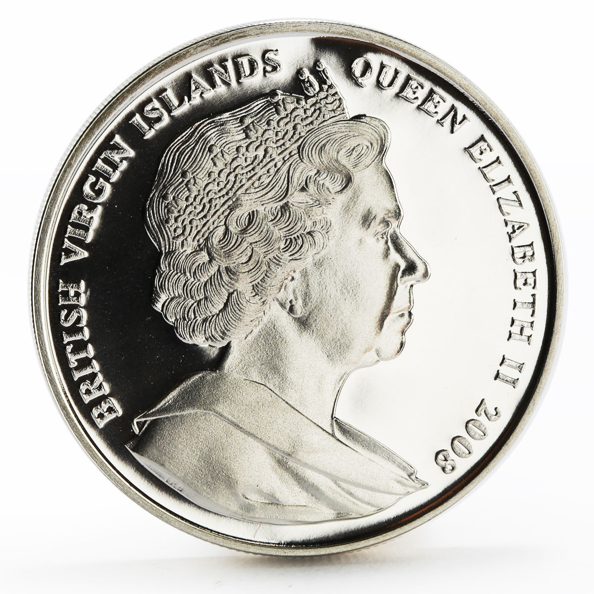British Virgin Islands 10 dollars China Olympic series Rowing silver coin 2008