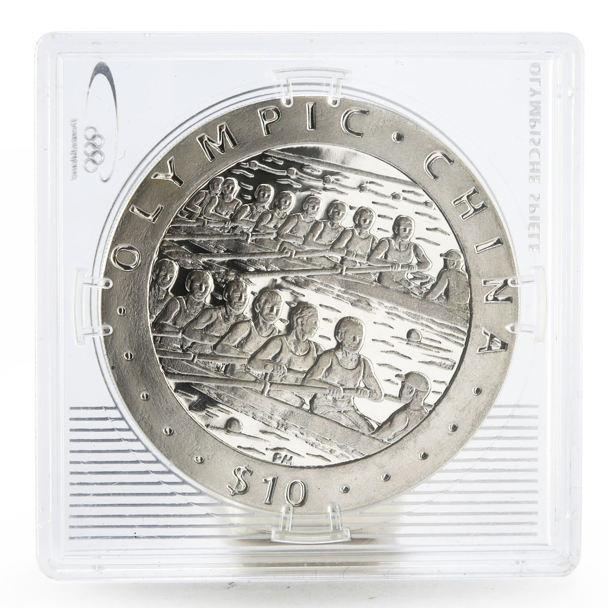 British Virgin Islands 10 dollars China Olympic series Rowing silver coin 2008
