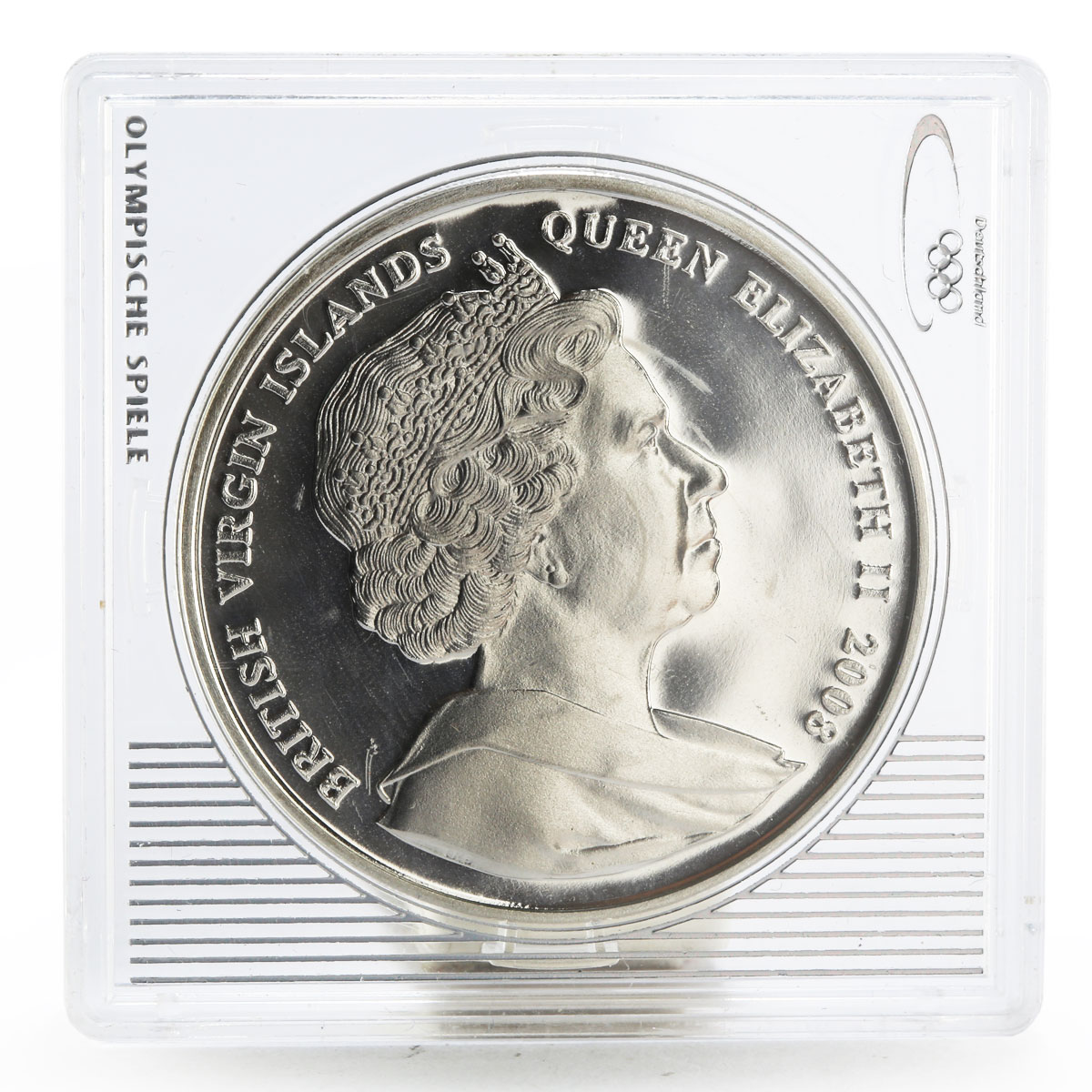 British Virgin Islands 10 dollars China Olympic series Rowing silver coin 2008