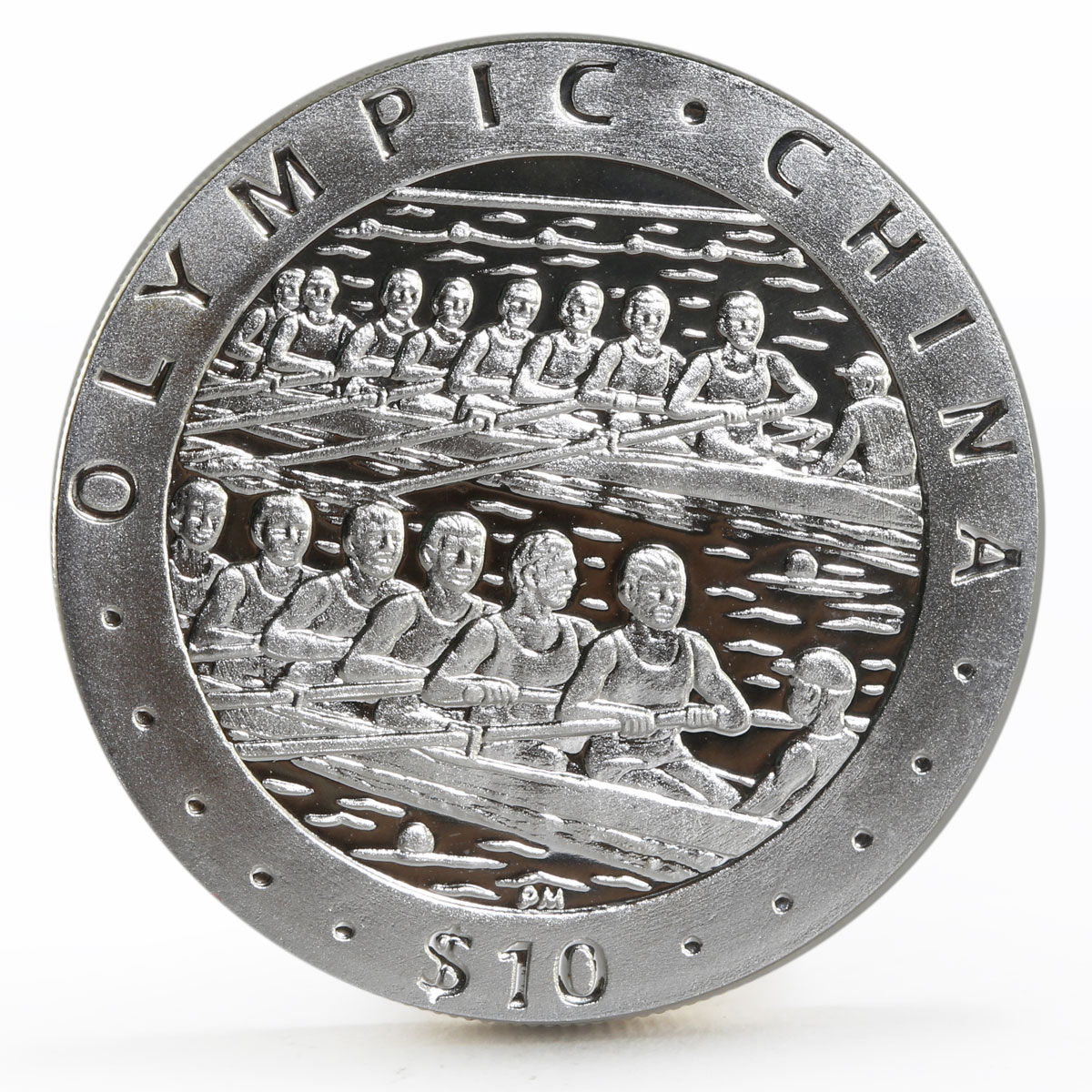 British Virgin Islands 10 dollars China Olympic series Rowing silver coin 2008
