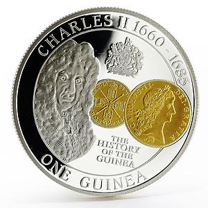 Tristan da Cunha 1 guinea The History of the Guinea Charles II silver coin 2013