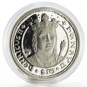 British Virgin Islands 10 dollars King Henry the Second proof silver coin 2007