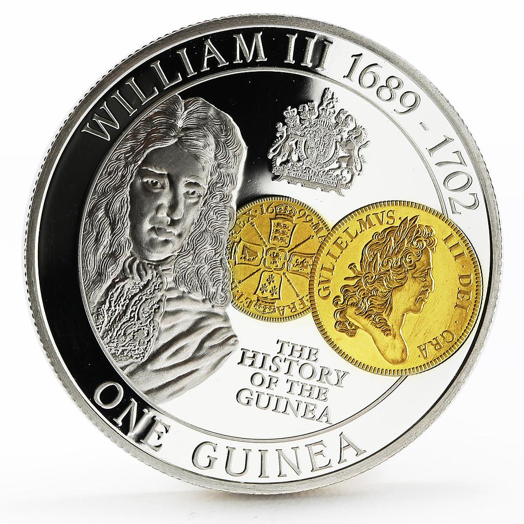 Tristan da Cunha 1 guinea The History of the Guinea William III silver coin 2013